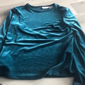 Teal bejeweled top